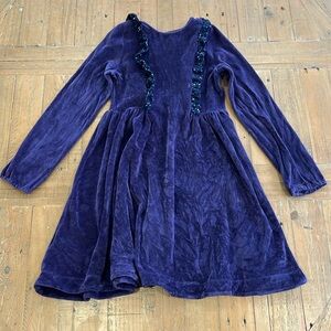 Mini Boden purple velvet sequin dress